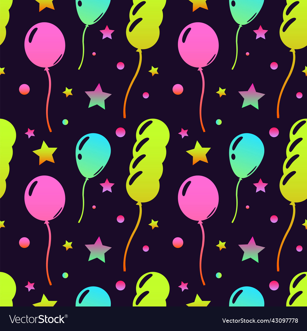 Simless pattern with colorful balloons