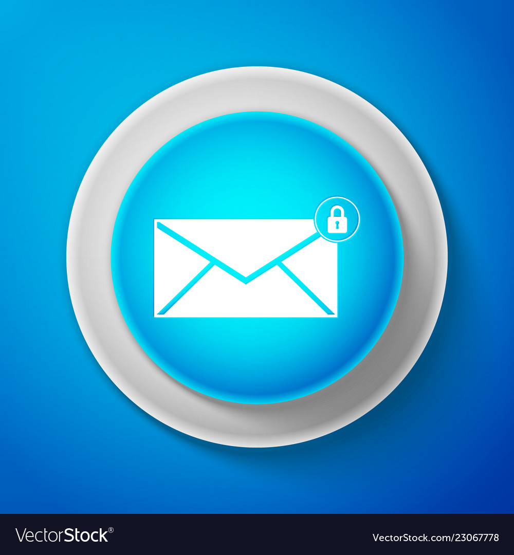 White email message lock password icon isolated vector image White email message lock password icon isolated