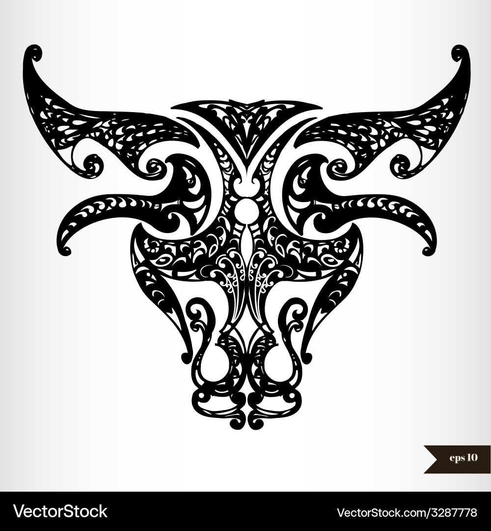 Zodiac signs black and white Taurus Royalty Free Vector