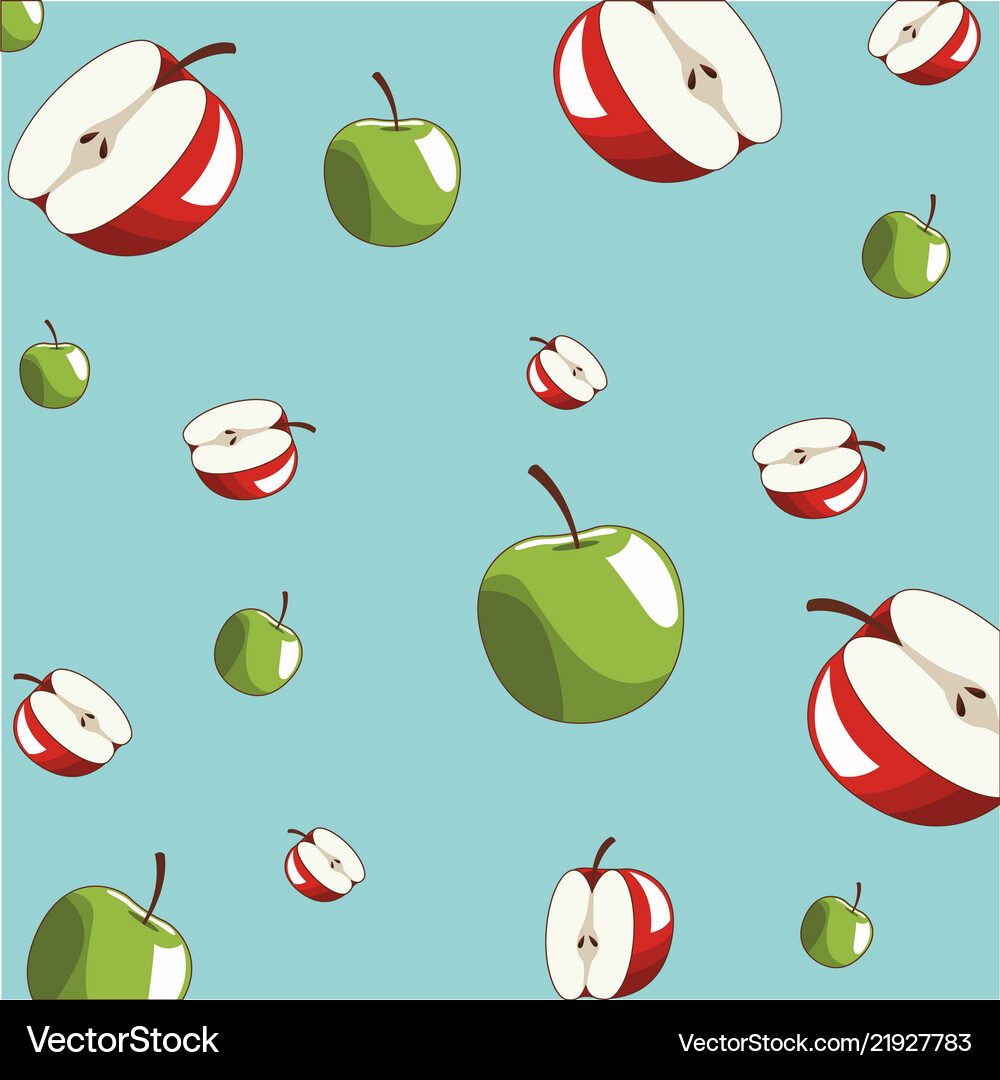 Apples pattern background Royalty Free Vector Image