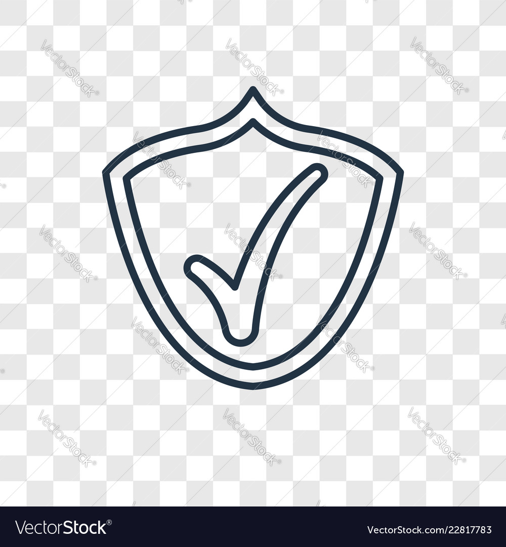 Checked pin concept linear icon isolated vector image Checked pin concept linear icon isolated
