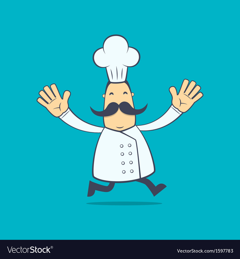 Chef in various poses Royalty Free Vector Image