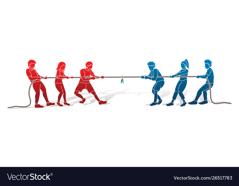 Tug Of War Vector Graphics Illustration, Graphics Envato Elements ...