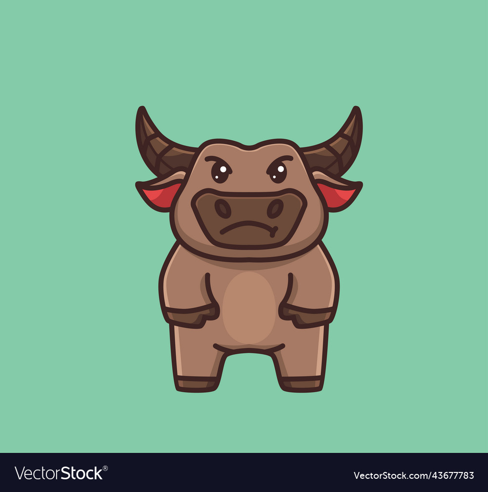 Süße Baby Büffel verrückt wütend Cartoon Tier Natur vector image Süße Baby Büffel verrückt wütend Cartoon Tier Natur