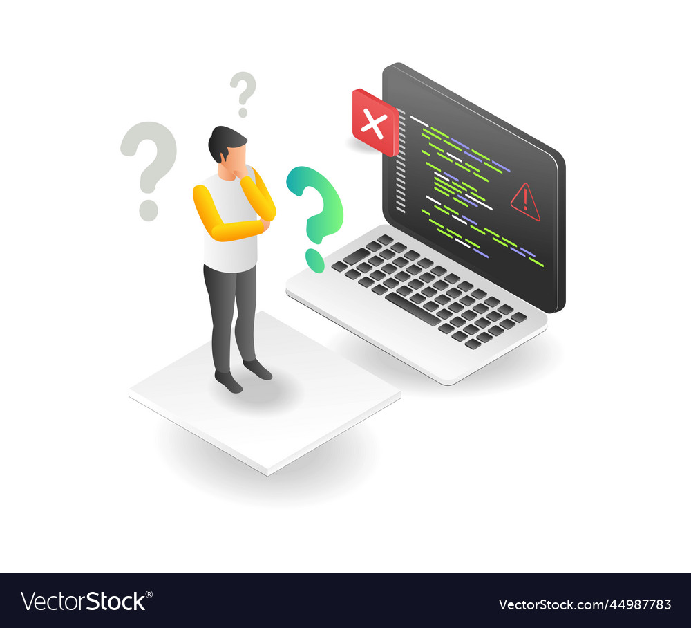 Flat isometric concept of programmer confused