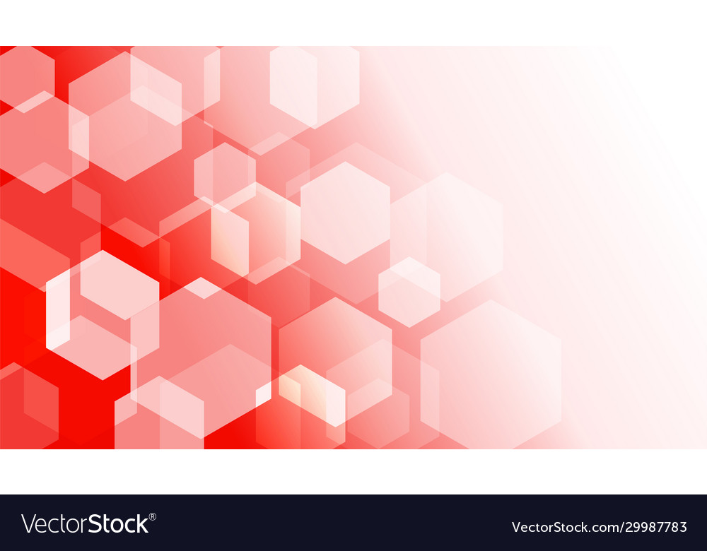 Hexagon box on red gradient abstract background Vector Image