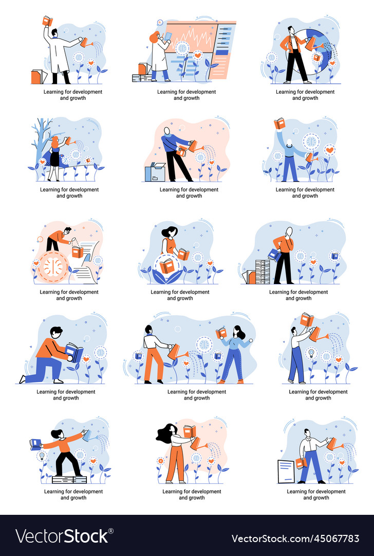 Learning for development and growth self-learning vector image Learning for development and growth self-learning