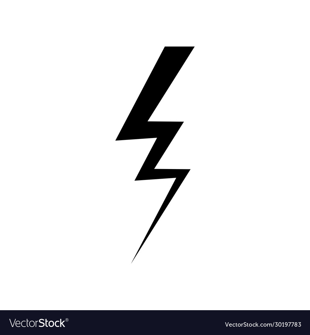 Lightning icon simple flat symbol perfect black Vector Image