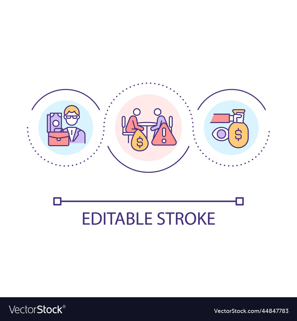 Receive bribery loop concept icon Vector Image Receive bribery loop concept icon