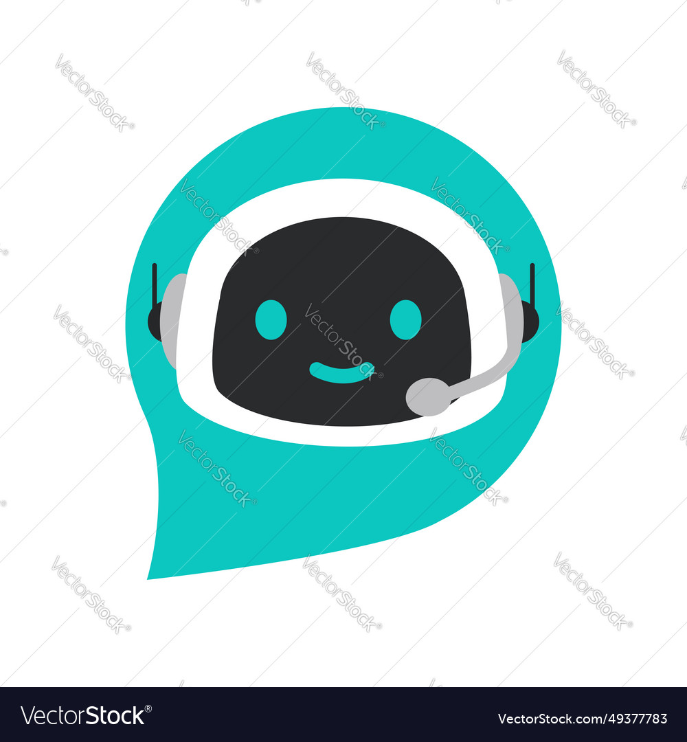 Robot chat bot for support service vector image Robot chat bot for support service