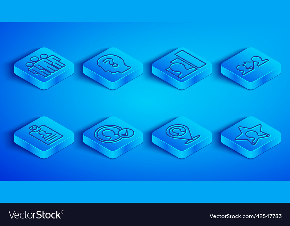 Set line users group head with question mark vector image Set line users group head with question mark