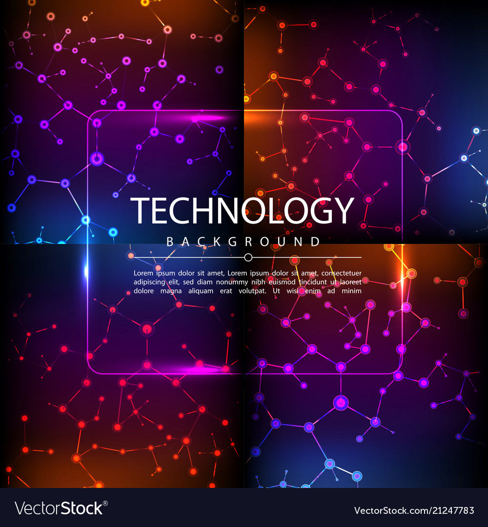 Set of abstract technology web banner vector image Set of abstract technology web banner