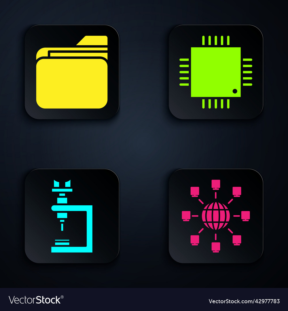 Set social network document folder microscope