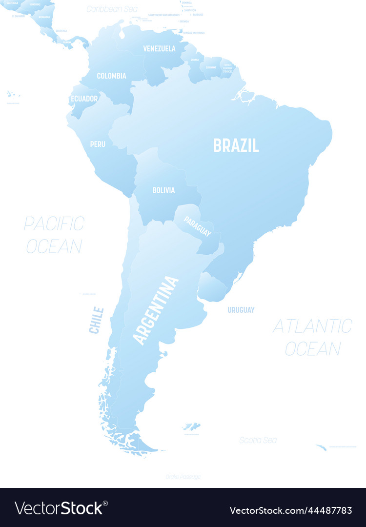 South america map detailed political