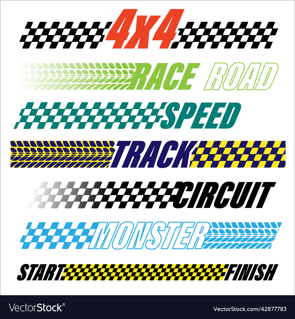 Sport flags color silhouettes text lines Vector Image