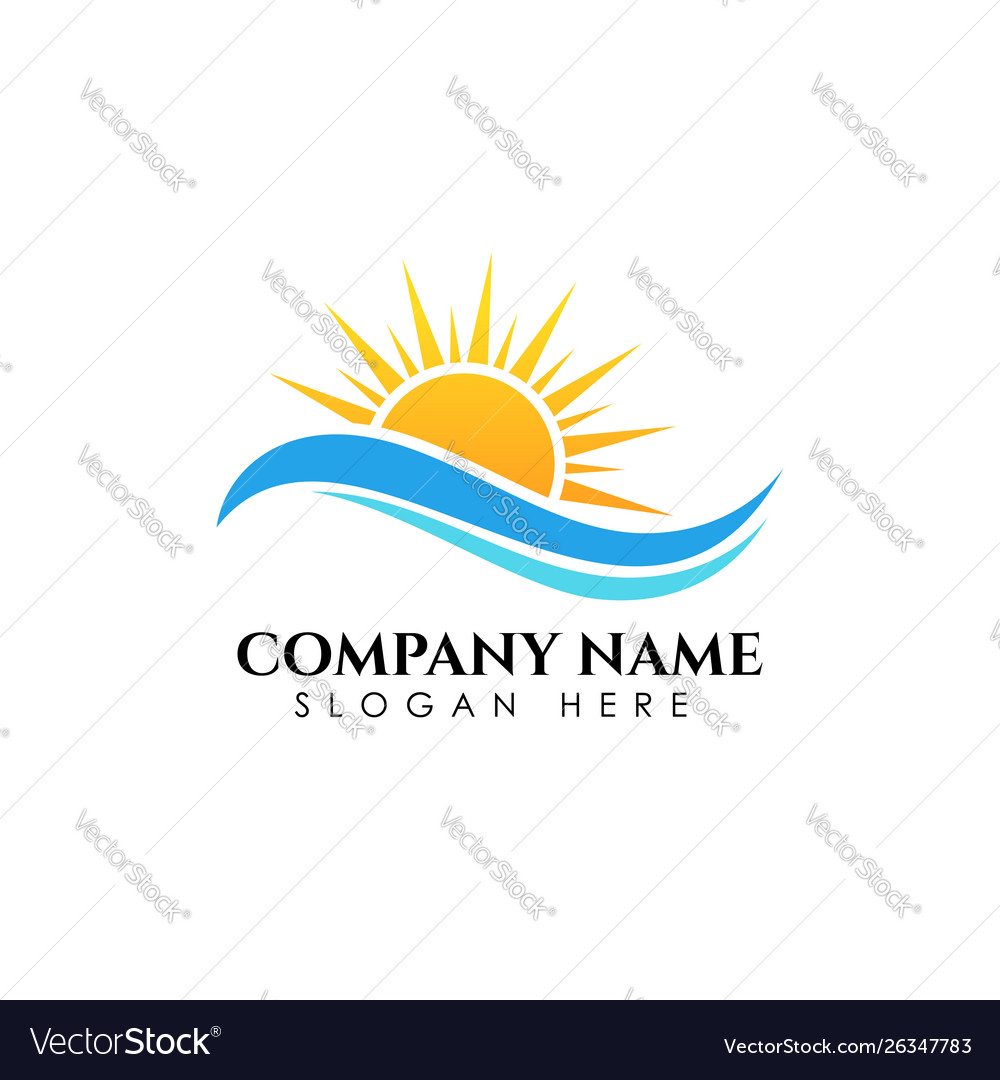 Sunrise logo designs template sun icon symbol Vector Image