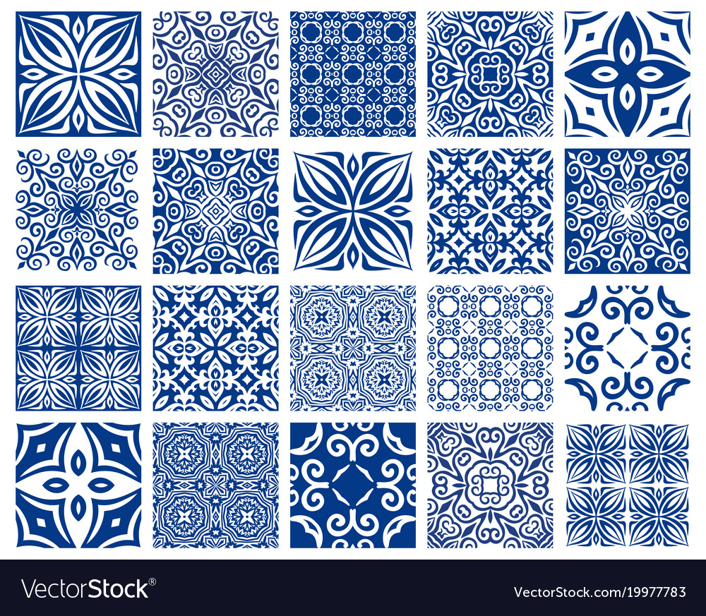 Tiles patterns set Royalty Free Vector Image - VectorStock