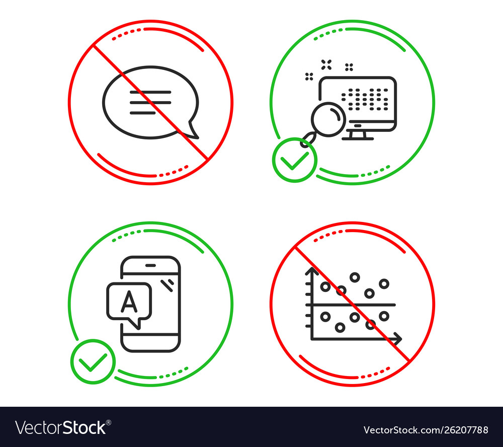 Ab testing chat and search icons set dot plot vector image Ab testing chat and search icons set dot plot