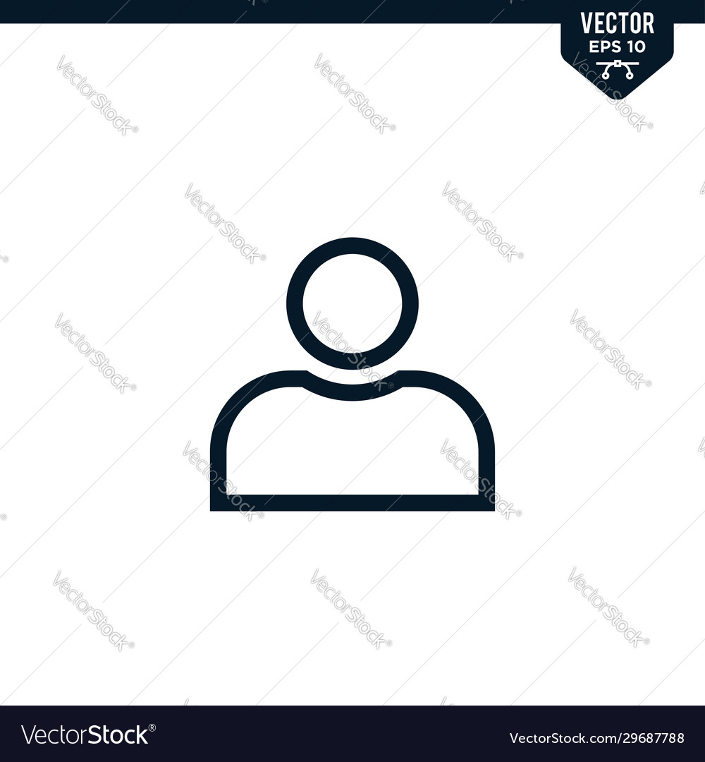 Account icon collection in outlined style vector image Account icon collection in outlined style