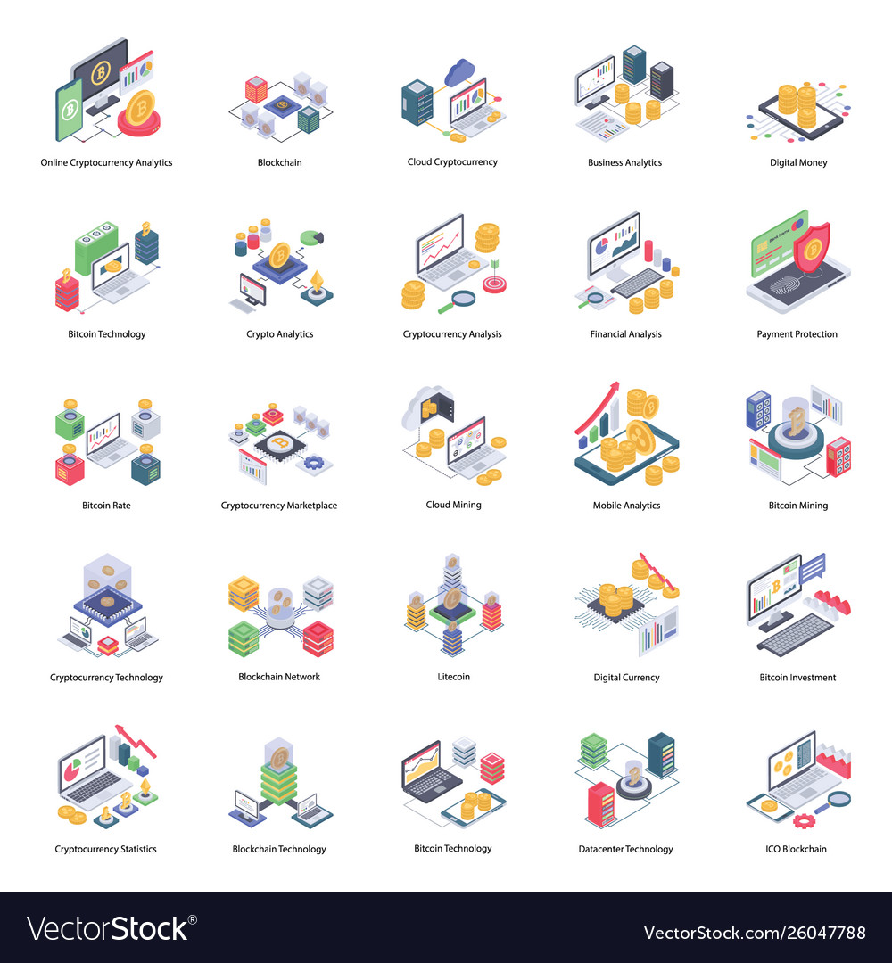 Bitcoin block chain isometric