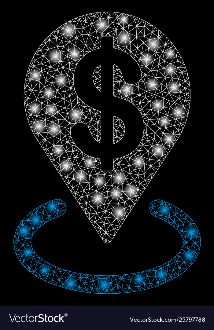 Bright mesh wire frame dollar placement with flare Vector Image Bright mesh wire frame dollar placement with flare
