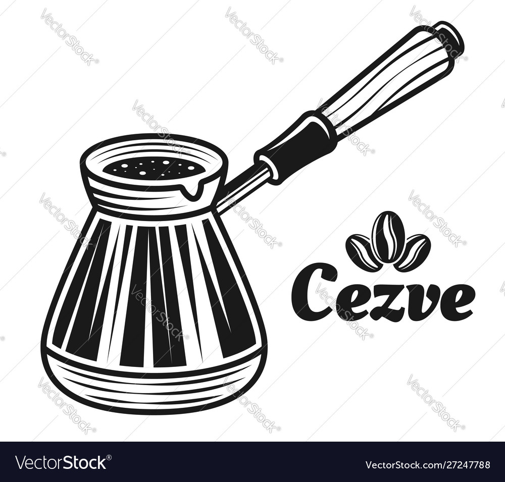 Cezve traditional turkish coffee pot Royalty Free Vector