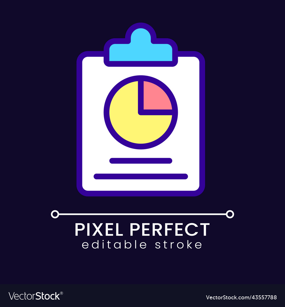 Clipboard and chart pixel perfect rgb color icon vector image Clipboard and chart pixel perfect rgb color icon