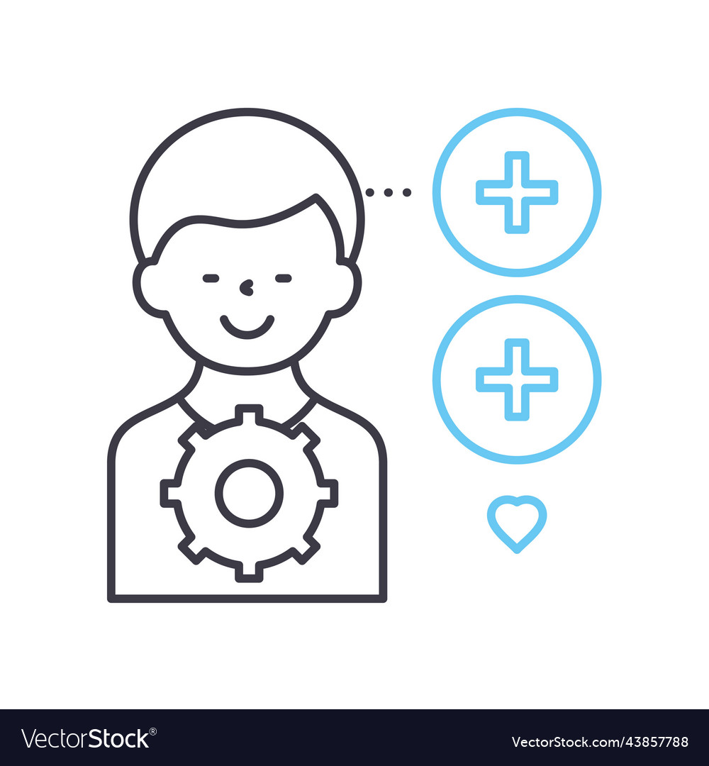 Coping skills line icon outline symbol Vector Image Coping skills line icon outline symbol