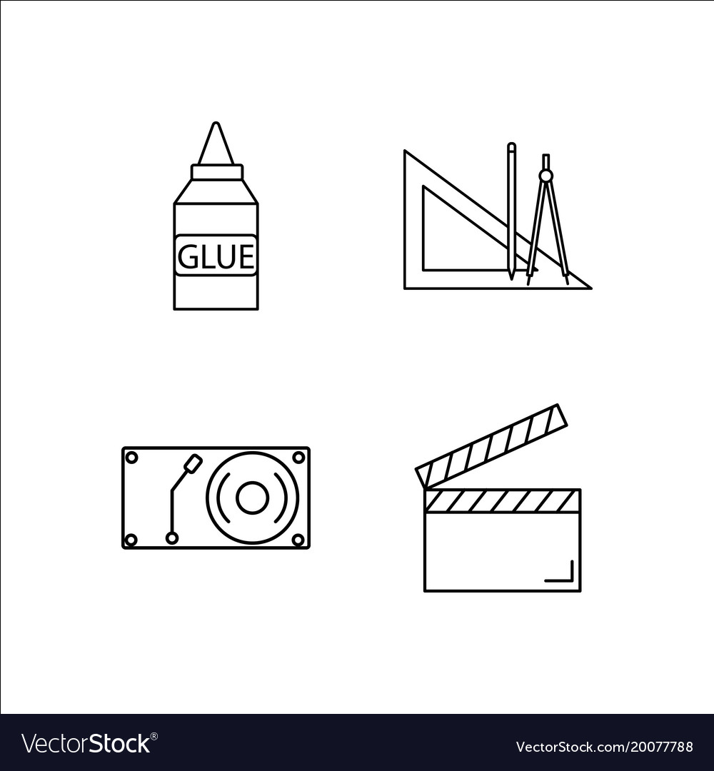 Design and studio simple linear icon setsimple