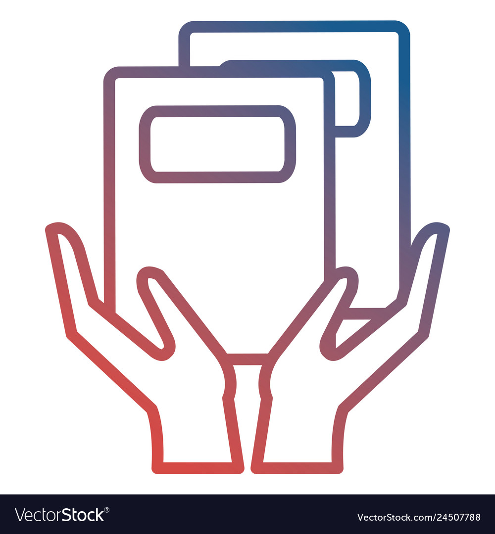 Hands with paper document vector image Hands with paper document