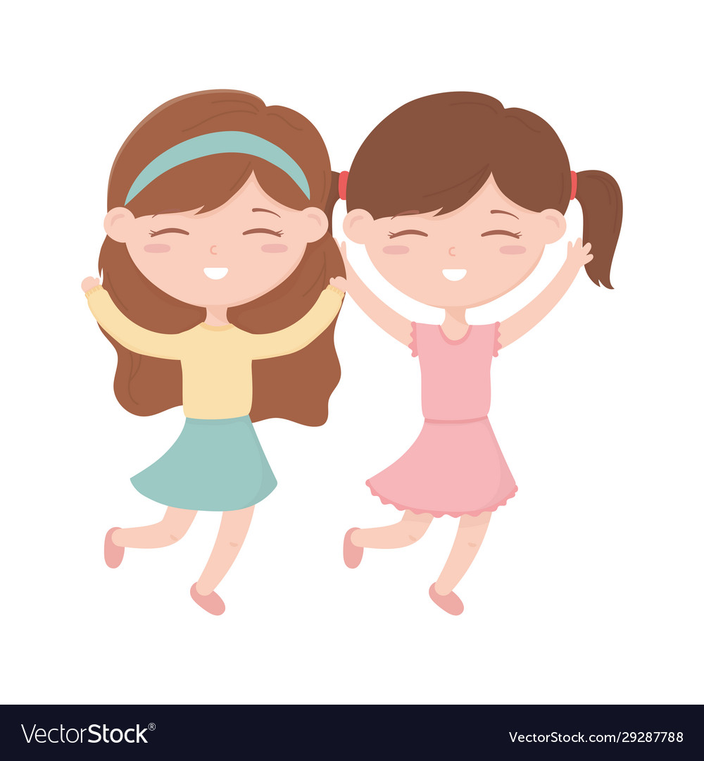 Happy children day little girls celebration Vector Image