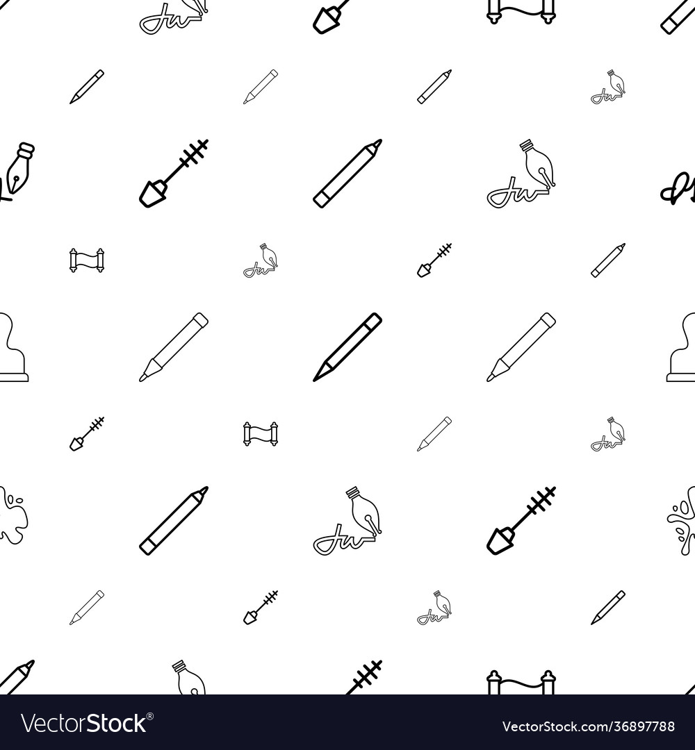 Ink icons pattern seamless white background