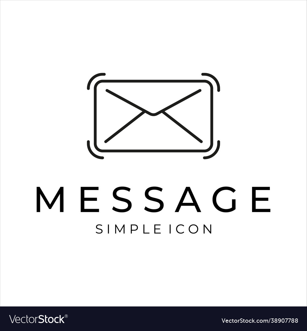 Message or mail logo line art simple minimalist vector image Message or mail logo line art simple minimalist
