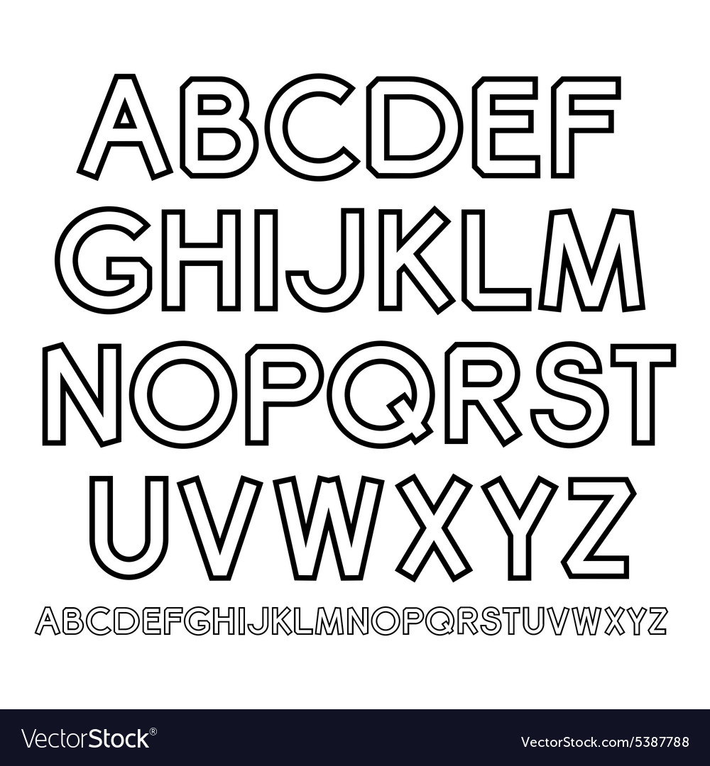 Outline alphabet Royalty Free Vector Image - VectorStock