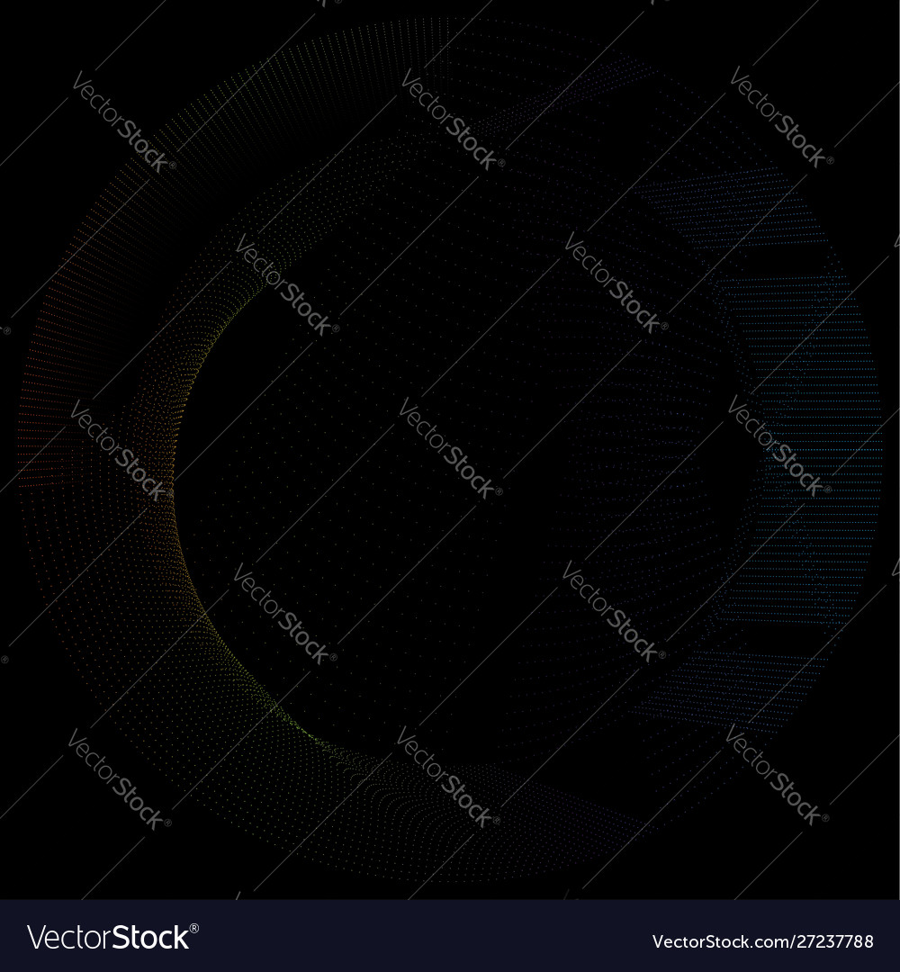 Radial element with random dots circles rings vector image Radial element with random dots circles rings
