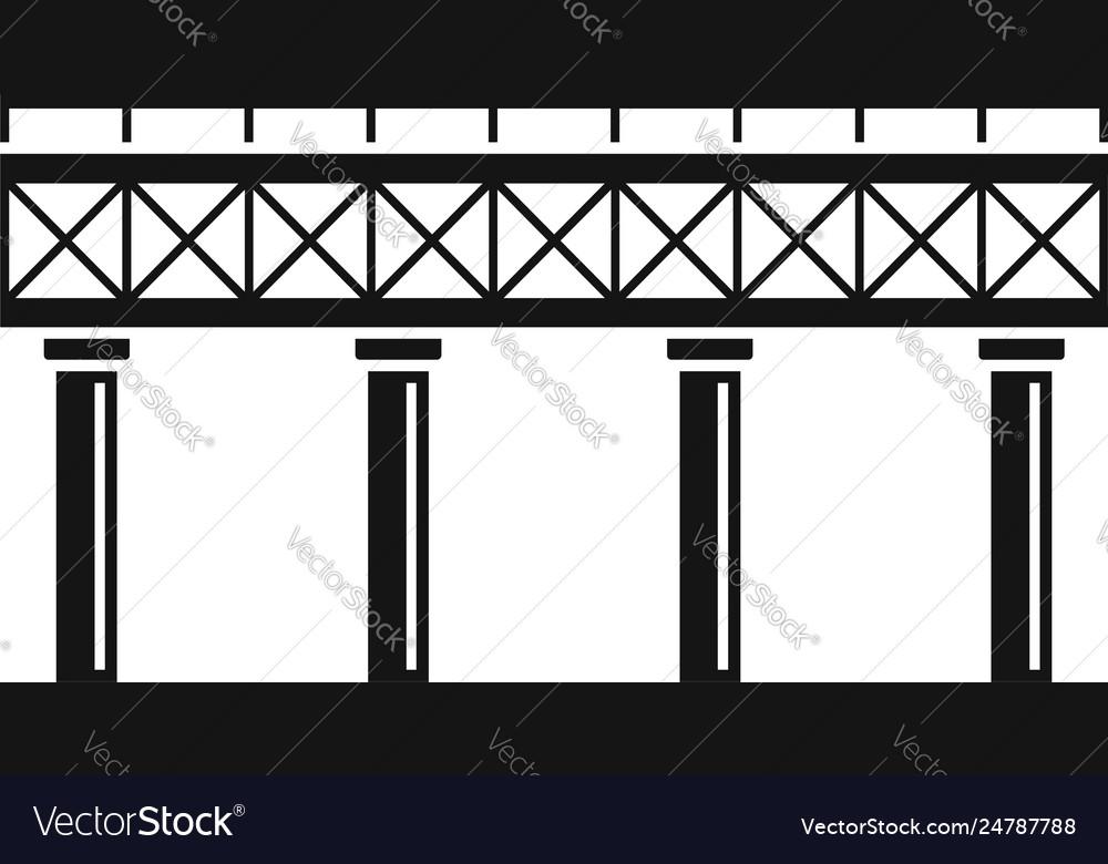 Railroad bridge icon simple style Royalty Free Vector Image