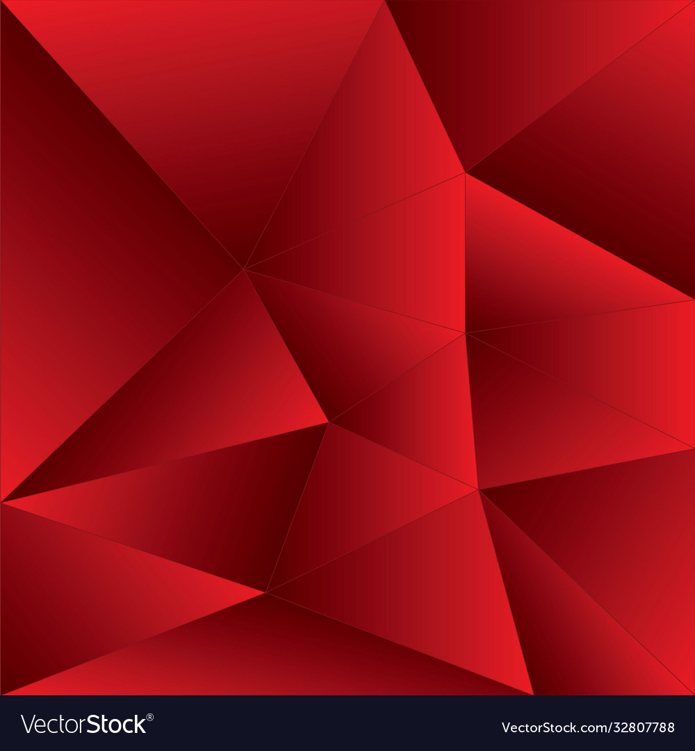 Red polygonal template abstract vector image Red polygonal template abstract