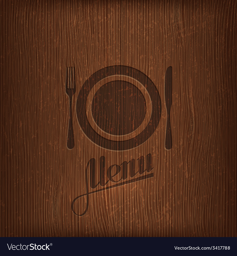  Restaurant menu design on wood background Vector Image