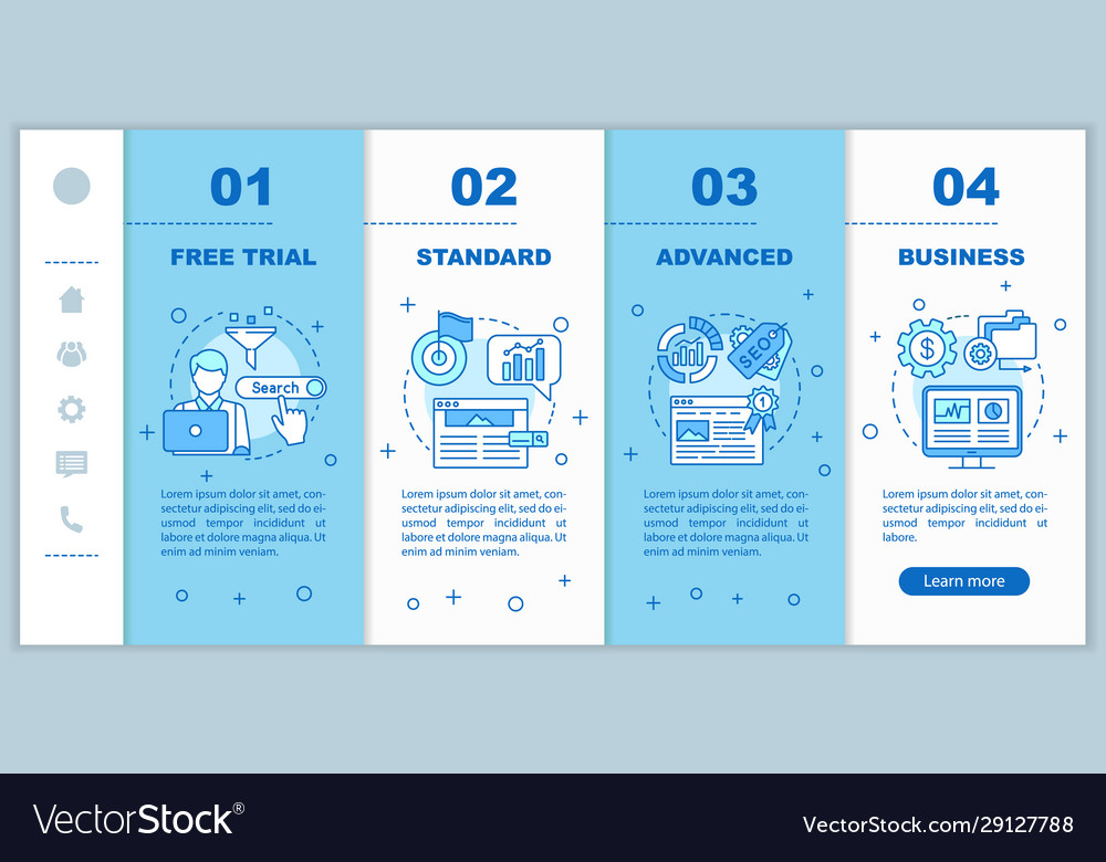 Seo keyword tool subscription onboarding mobile vector image Seo keyword tool subscription onboarding mobile