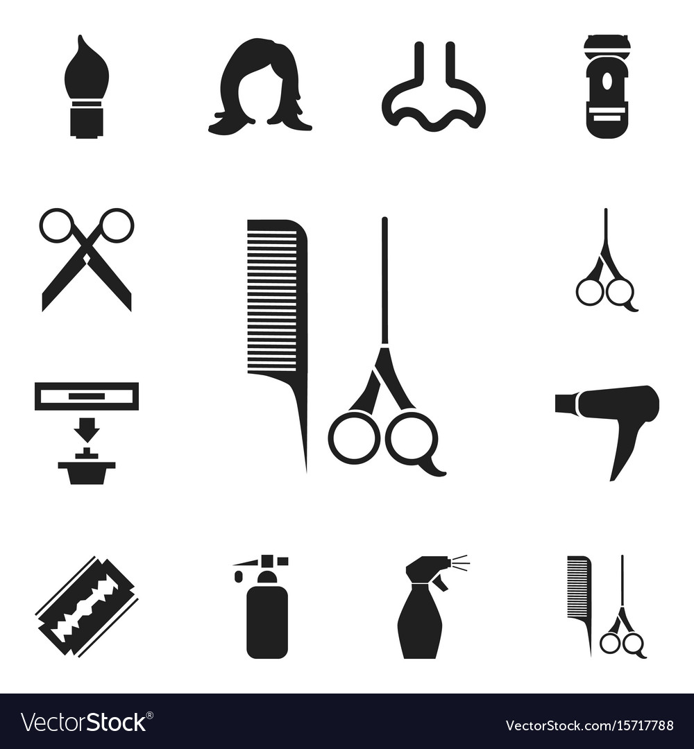 Set von 12 editierbaren Barber-Symbolen enthält Symbole