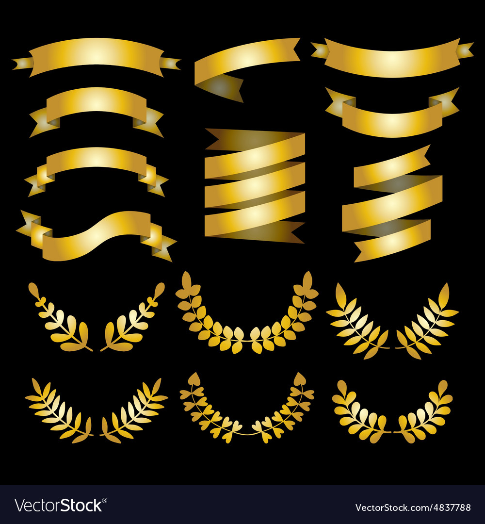 Set of ribbons and design elements