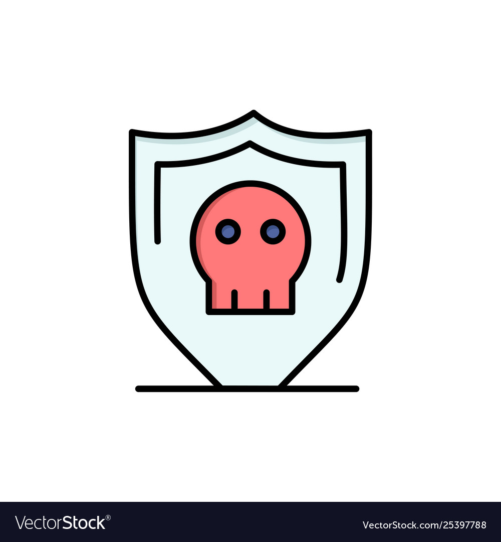 Shield security secure plain flat color icon vector image Shield security secure plain flat color icon