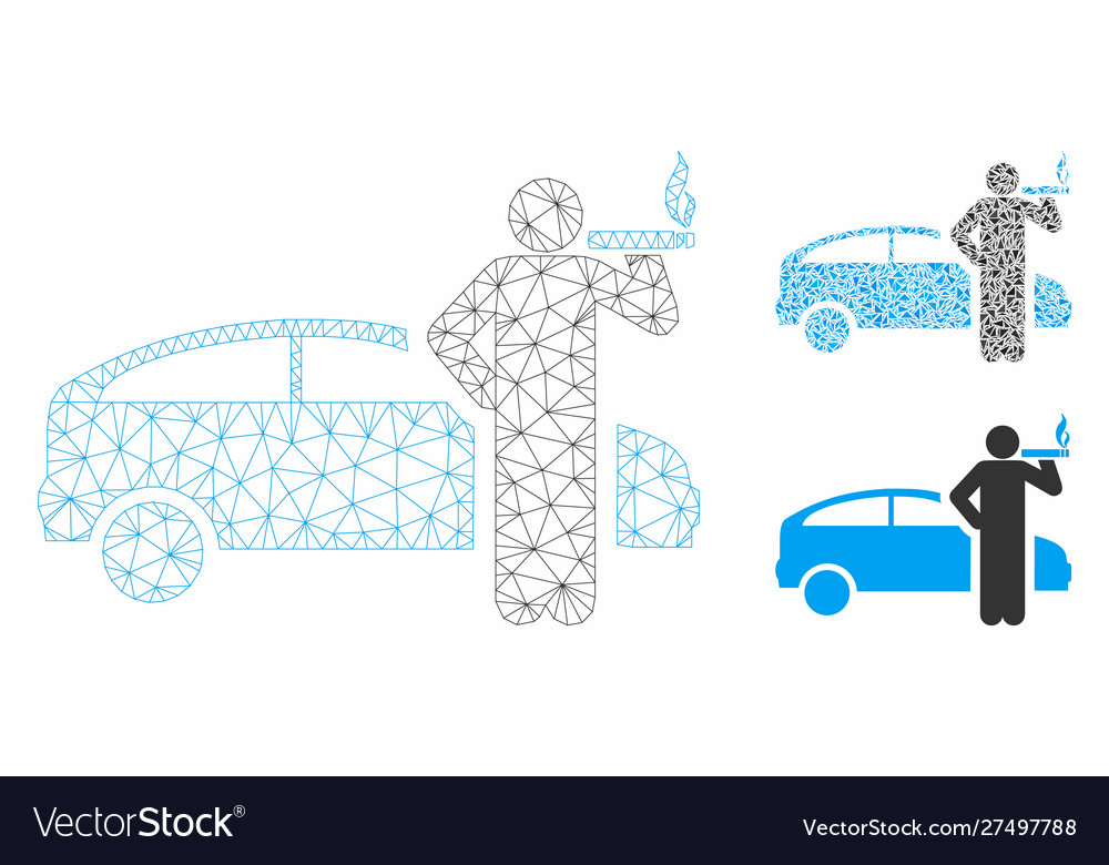 Smoking taxi driver mesh 2d model