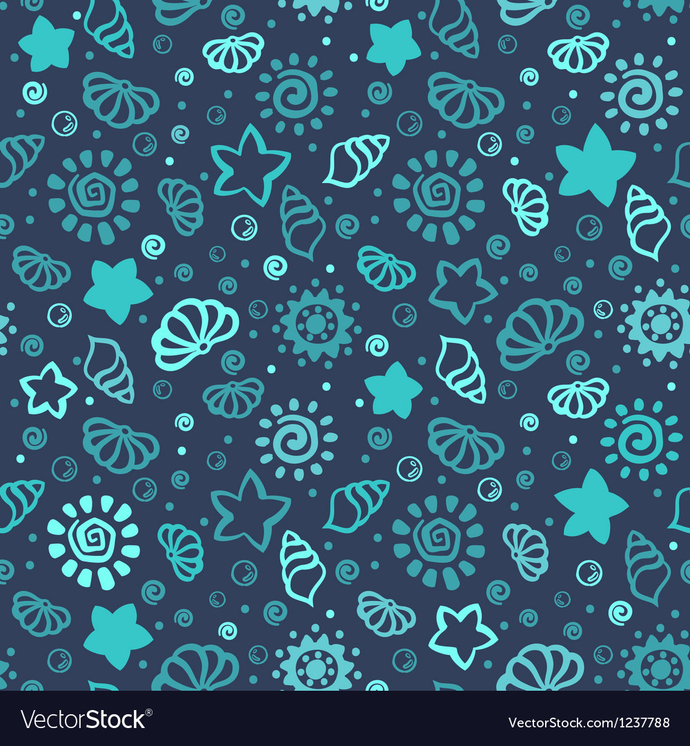 Summer shell pattern Royalty Free Vector Image