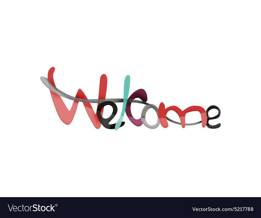 Welcome word drawn lettering typographic element Vector Image