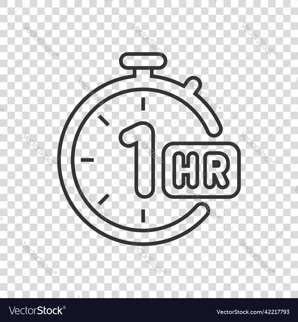 1 hour clock icon in flat style timer countdown vector image 1 hour clock icon in flat style timer countdown