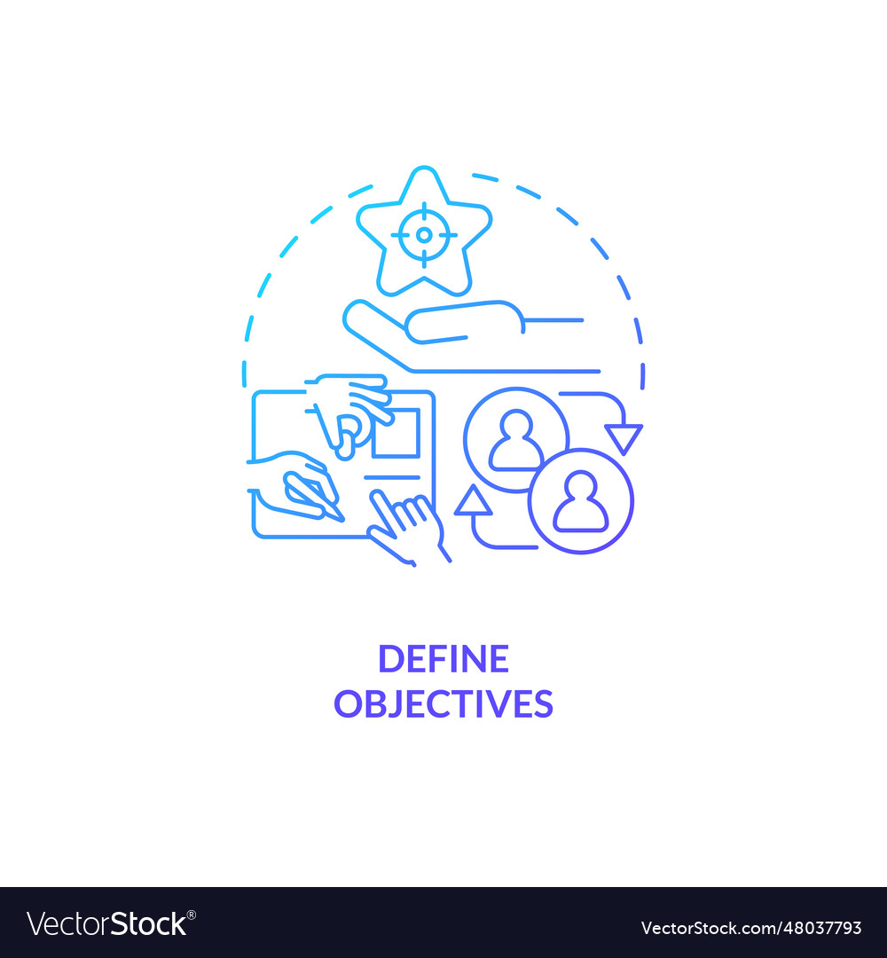 2d gradient define objectives linear icon concept vector image 2d gradient define objectives linear icon concept