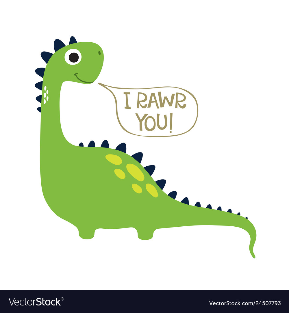 Cute cartoon dino Royalty Free Vector Image - VectorStock