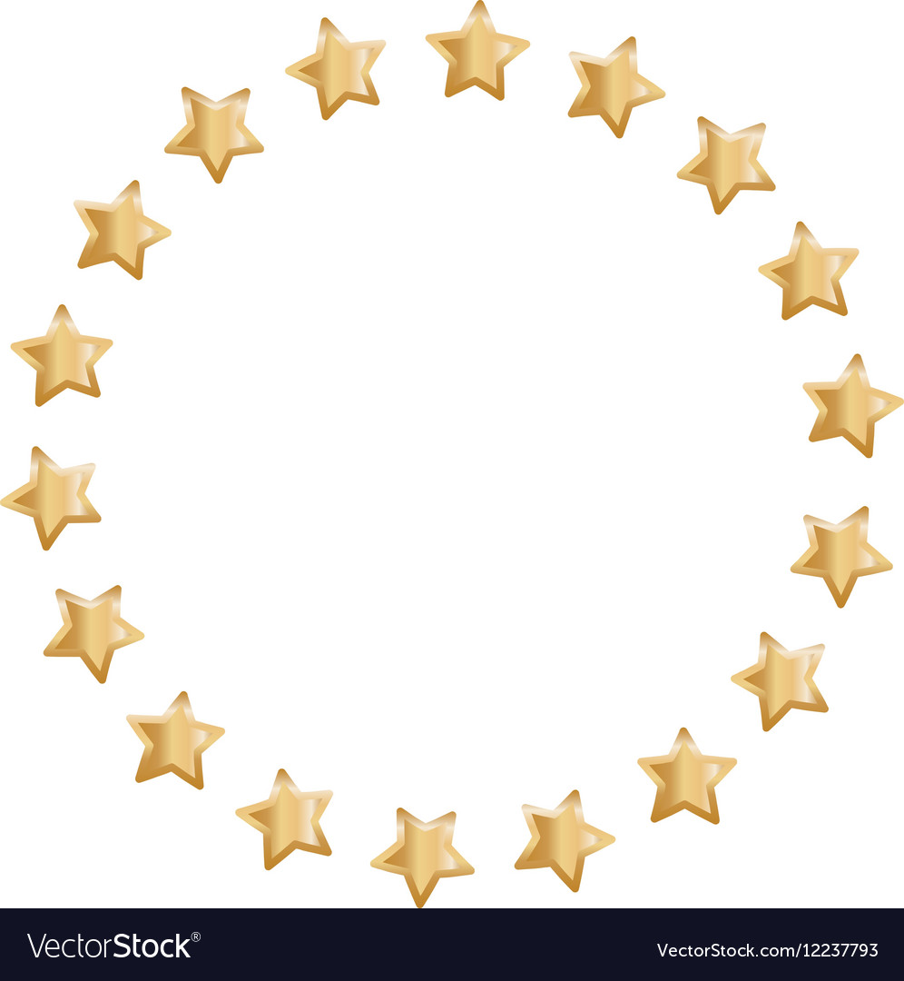 Golden stars in circle Royalty Free Vector Image