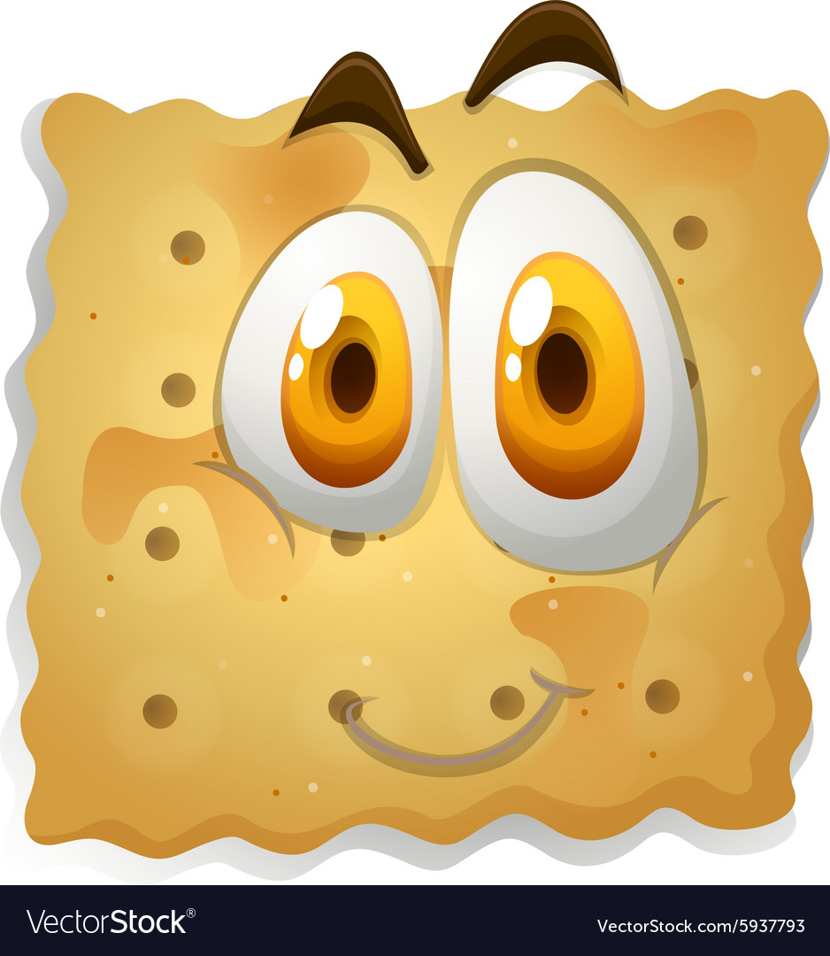 Happy face on biscuit Royalty Free Vector Image